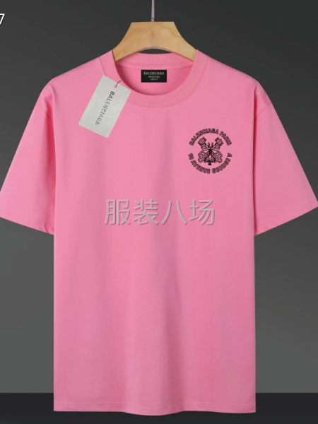 圆领短袖T恤衫宽松版型男女同款 后领锁链底全包肩-第3张图片