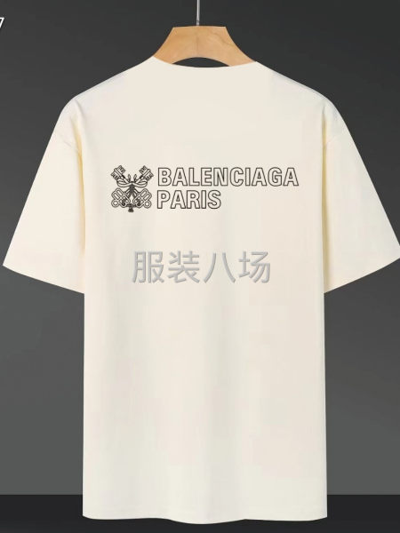 圆领短袖T恤衫宽松版型男女同款 后领锁链底全包肩-第5张图片