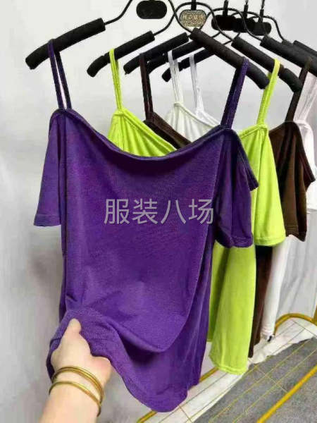 短袖吊带t恤，449件，单款4色，白色多，尺码S-XL-第6张图片