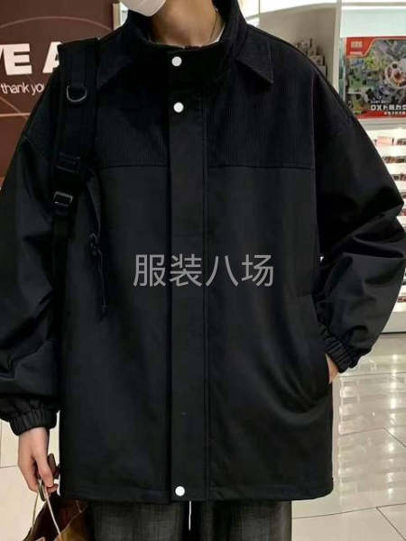男装潮流宽松立领撞色拼接休闲夹克外套，数量：3187件，码数-第4张图片