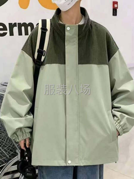 男装潮流宽松立领撞色拼接休闲夹克外套，数量：3187件，码数-第8张图片