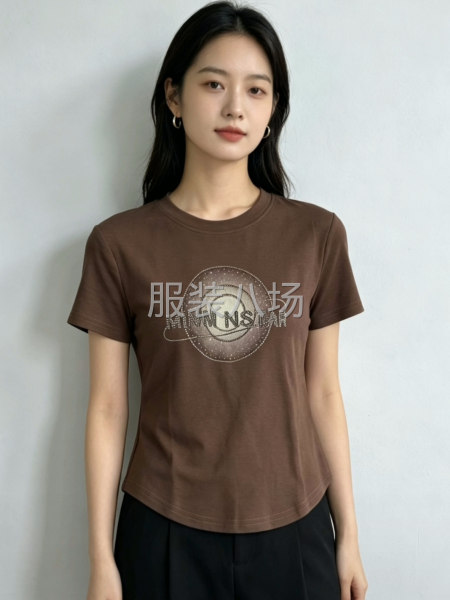 新款女装辣妹烫钻T恤，90斤至130斤穿，长期供应-第9张图片