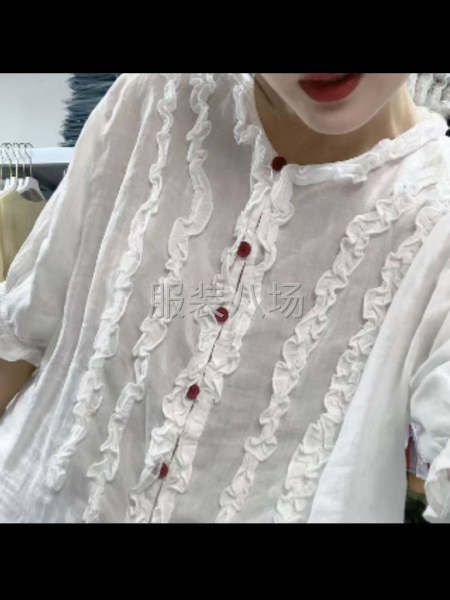 苎麻木耳花边小衫找成衣车间-第1张图片