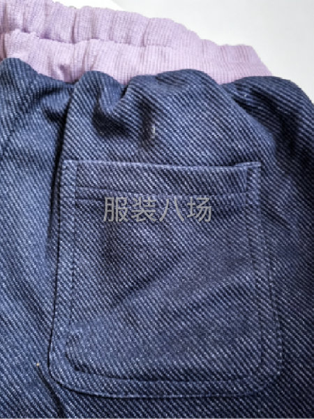 儿童藏青色休闲长裤 撞色紫色螺纹收口 中大童120-160码-第3张图片