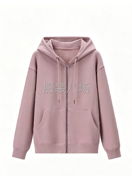 320g重磅毛圈拉链连帽卫衣 挺括有型金属拉链纯色开衫外套女-第2张图片