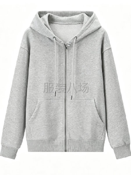 320g重磅毛圈拉链连帽卫衣 挺括有型金属拉链纯色开衫外套女-第3张图片
